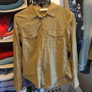 Vince military inspired green khaki shirt